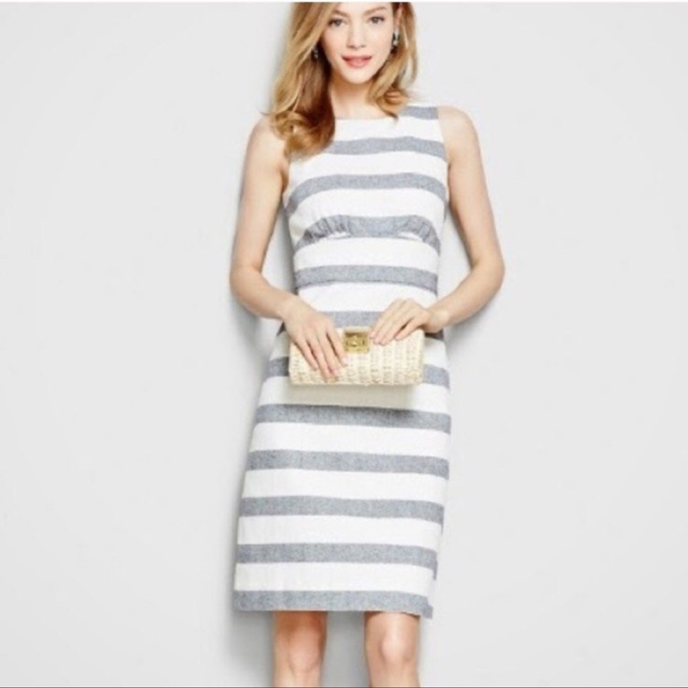 J. Crew Striped Basketweave Linen Dress